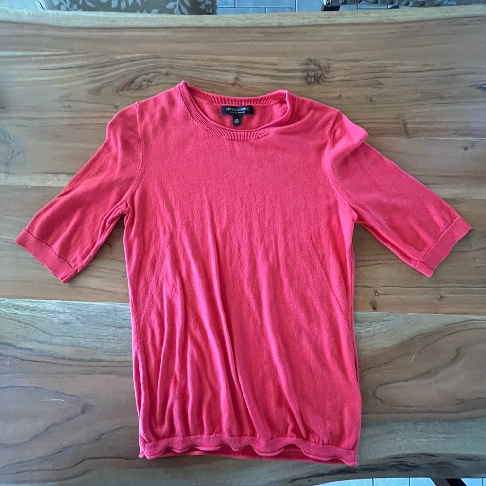 Banana Republic Silk Cashmere Red Sweater